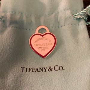 Tiffany Red Outline Heart Charm